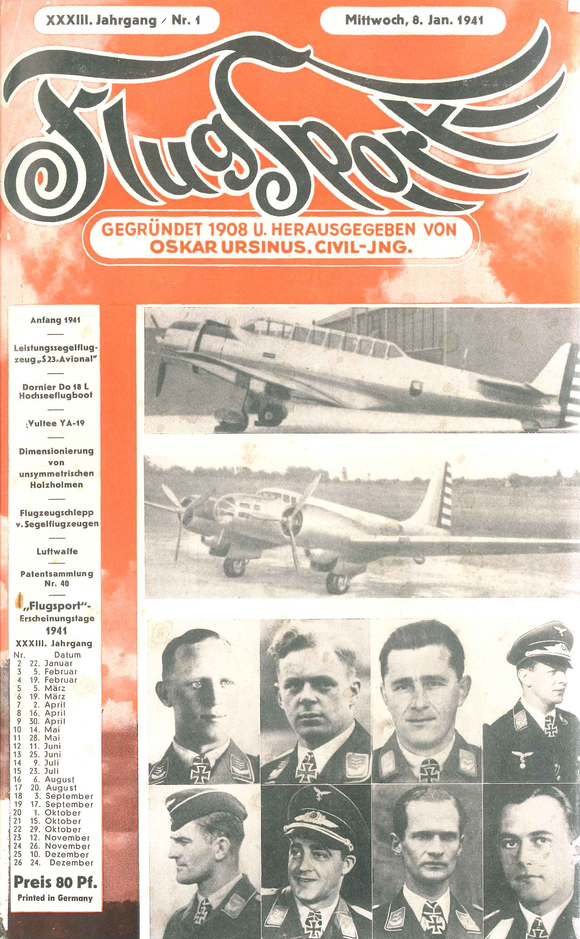 Flugsport 1941 - Heft 1/1941