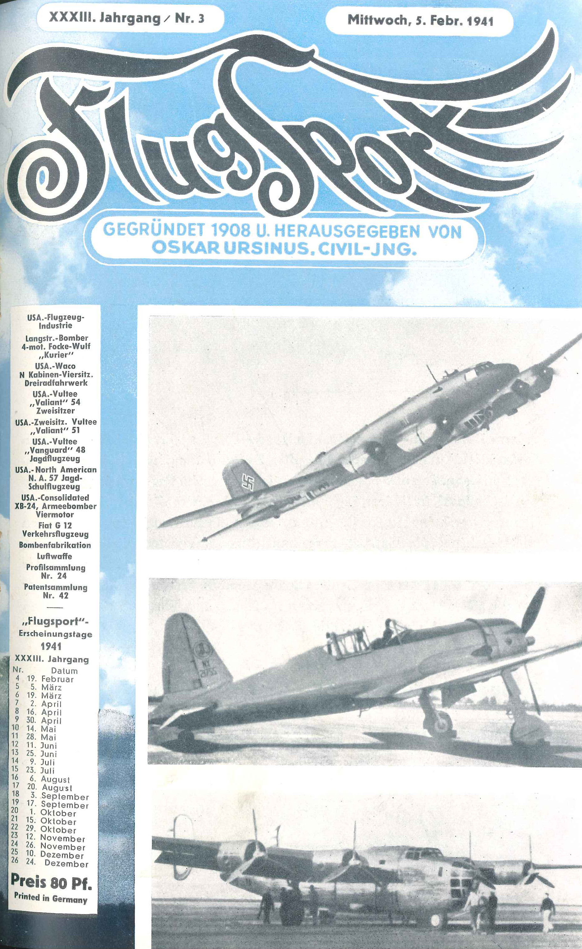 Flugsport 1941 - Heft 3/1941