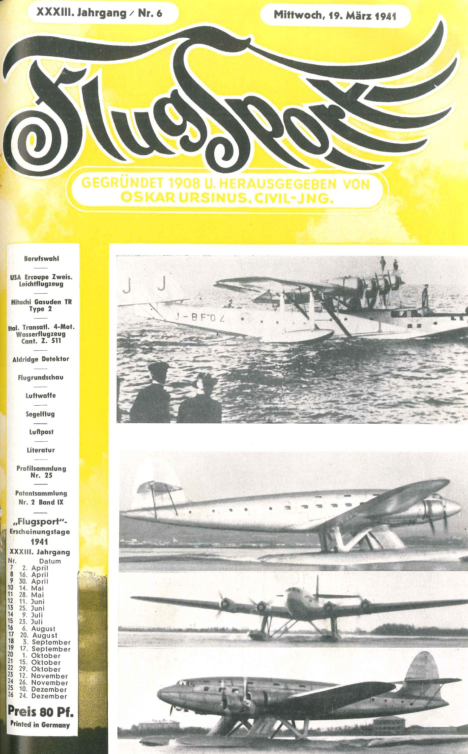Flugsport 1941 - Heft 6/1941