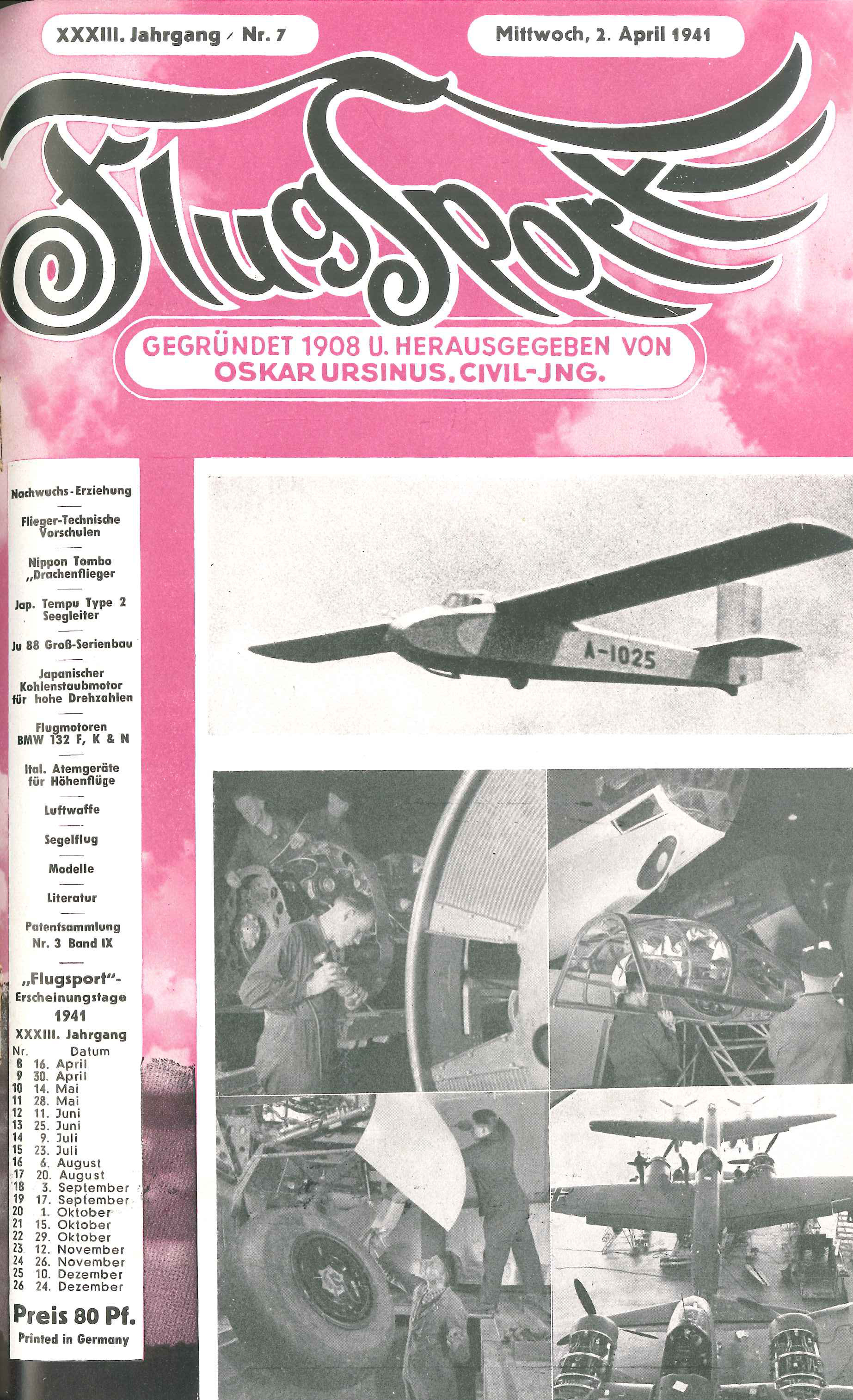 Flugsport 1941 - Heft 7/1941