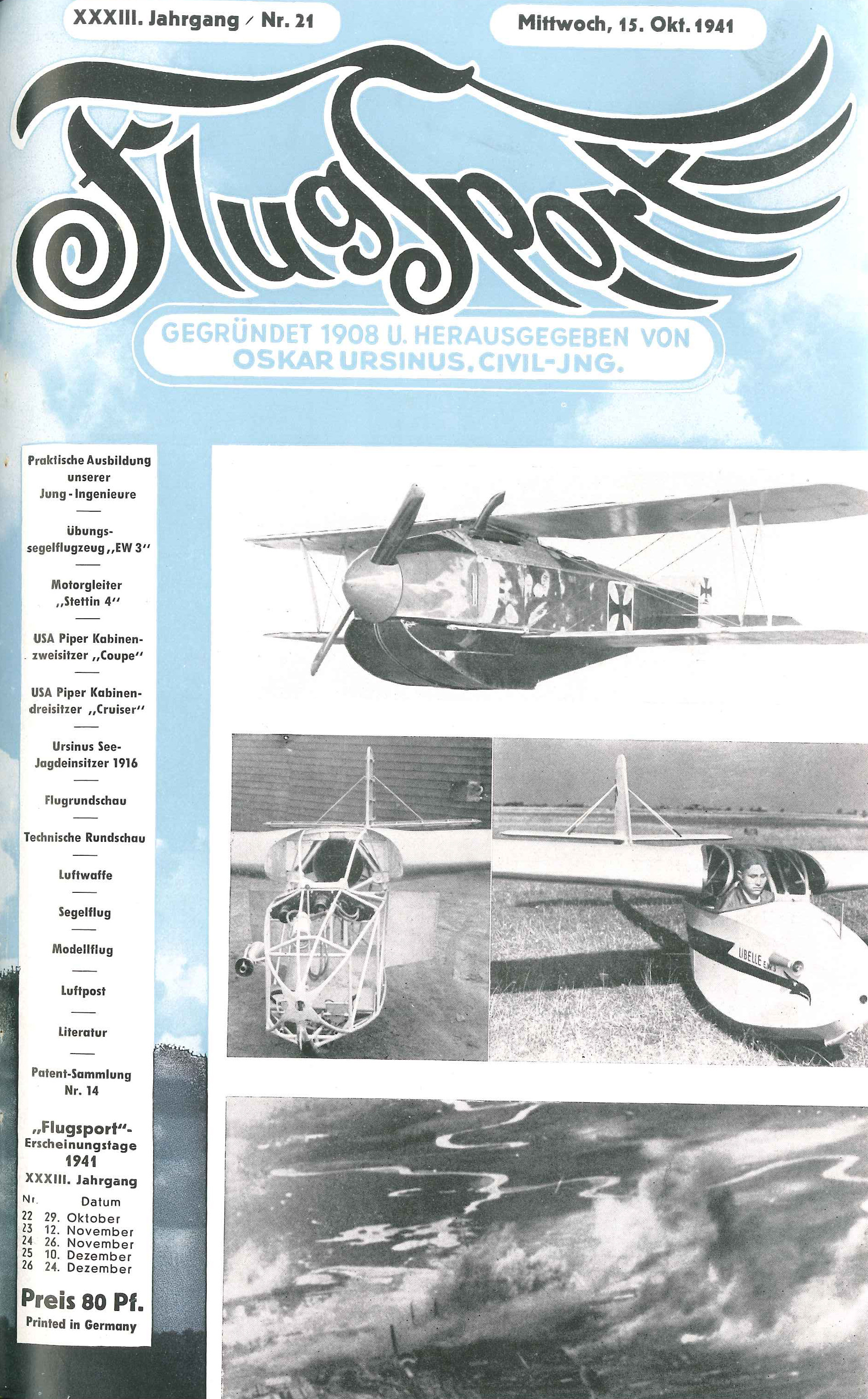 Flugsport 1941 - Heft 21/1941