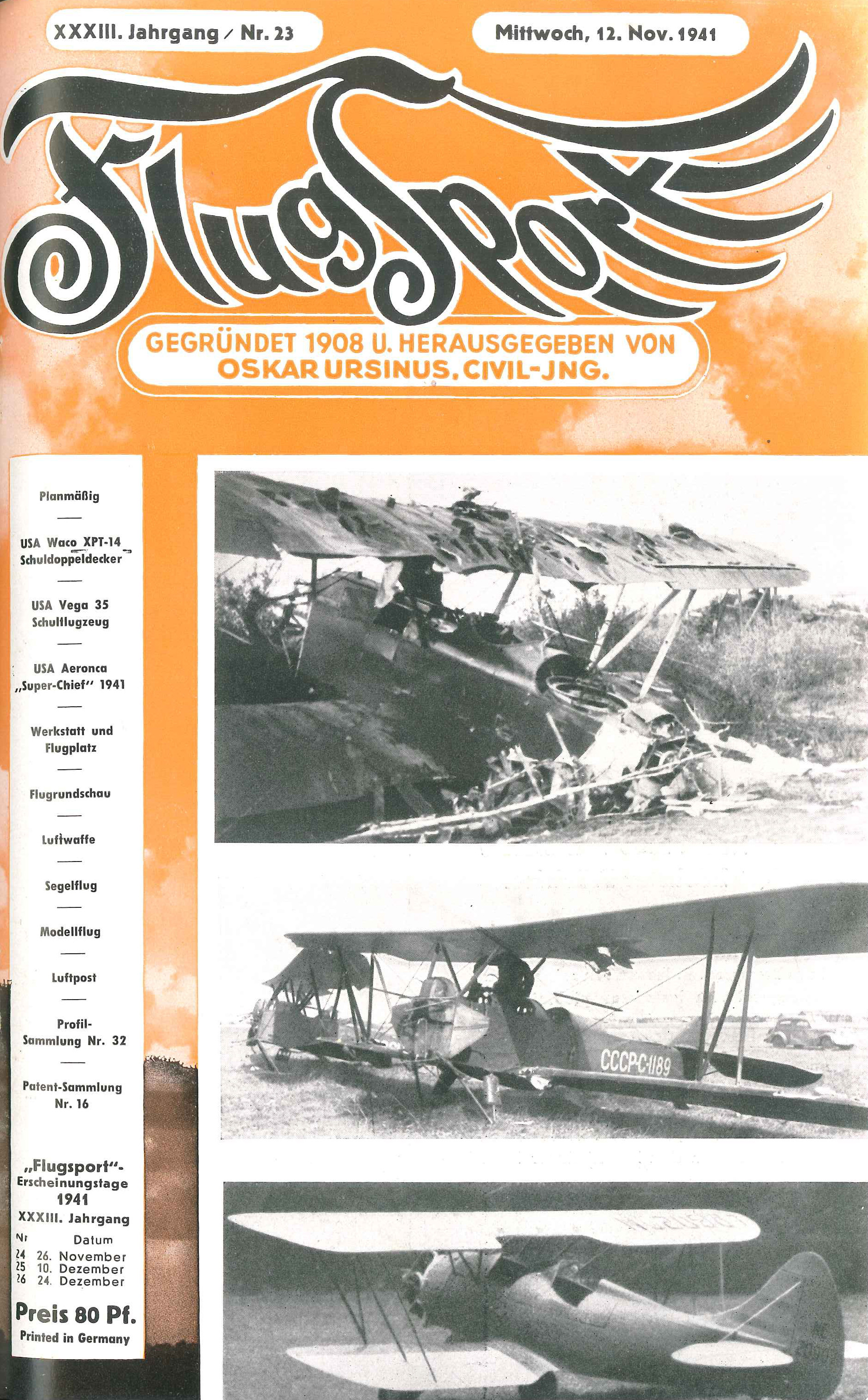 Flugsport 1941 - Heft 23/1941