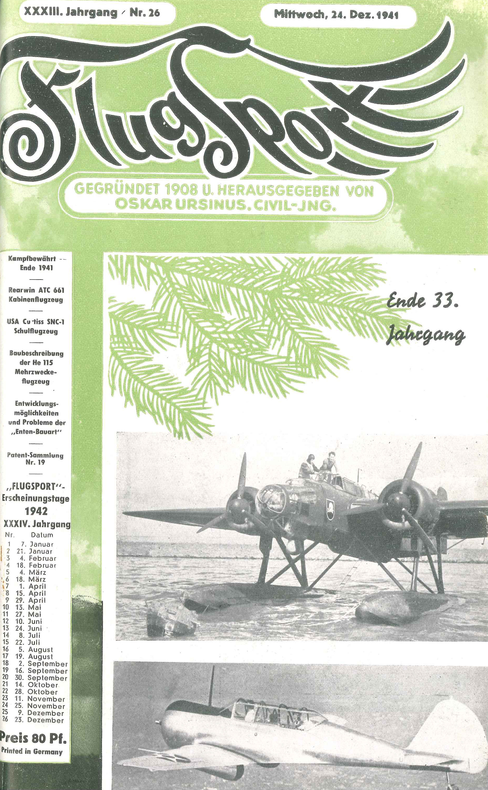 Flugsport 1941 - Heft 26/1941