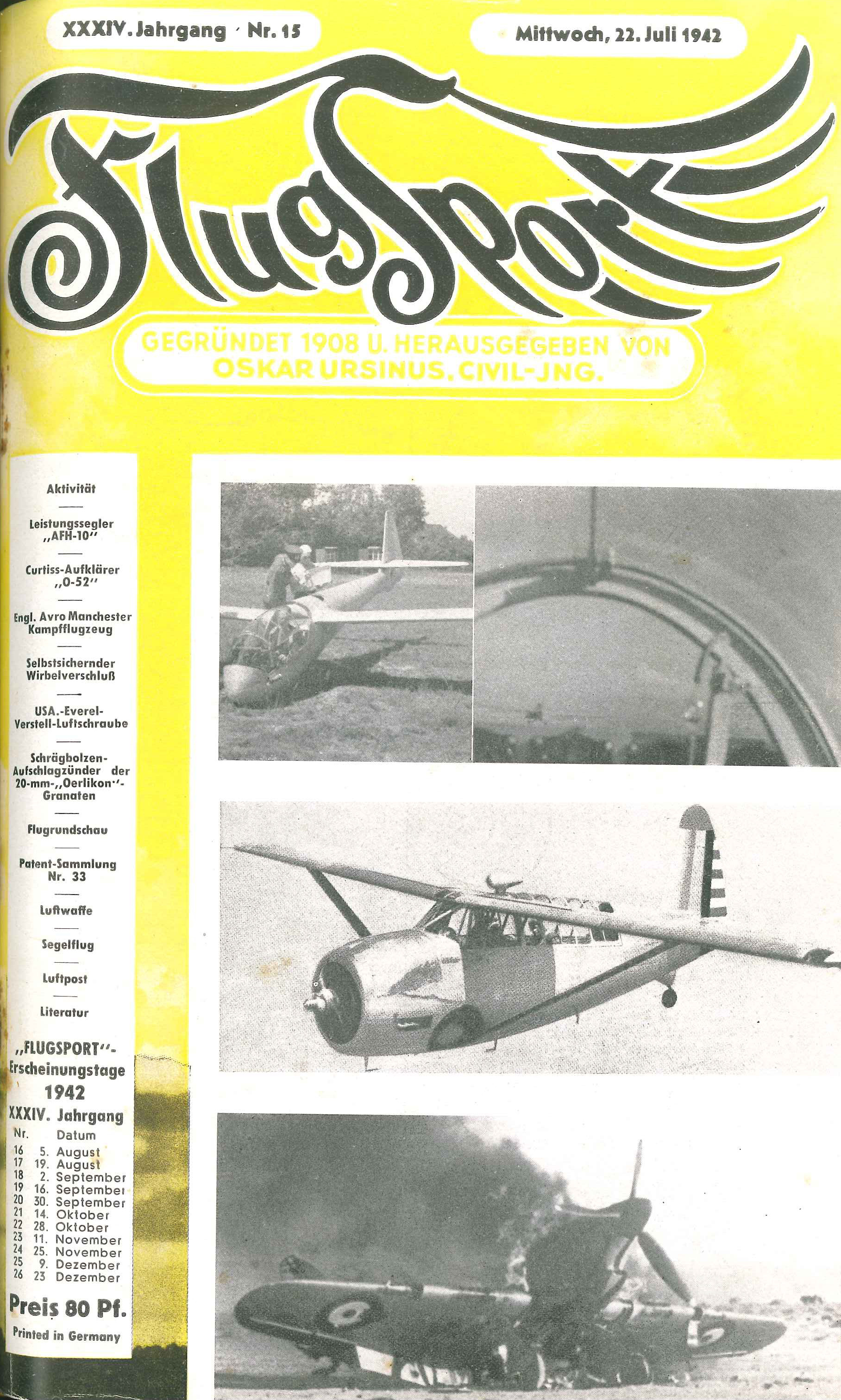 Flugsport 1942 - Heft 15/1942