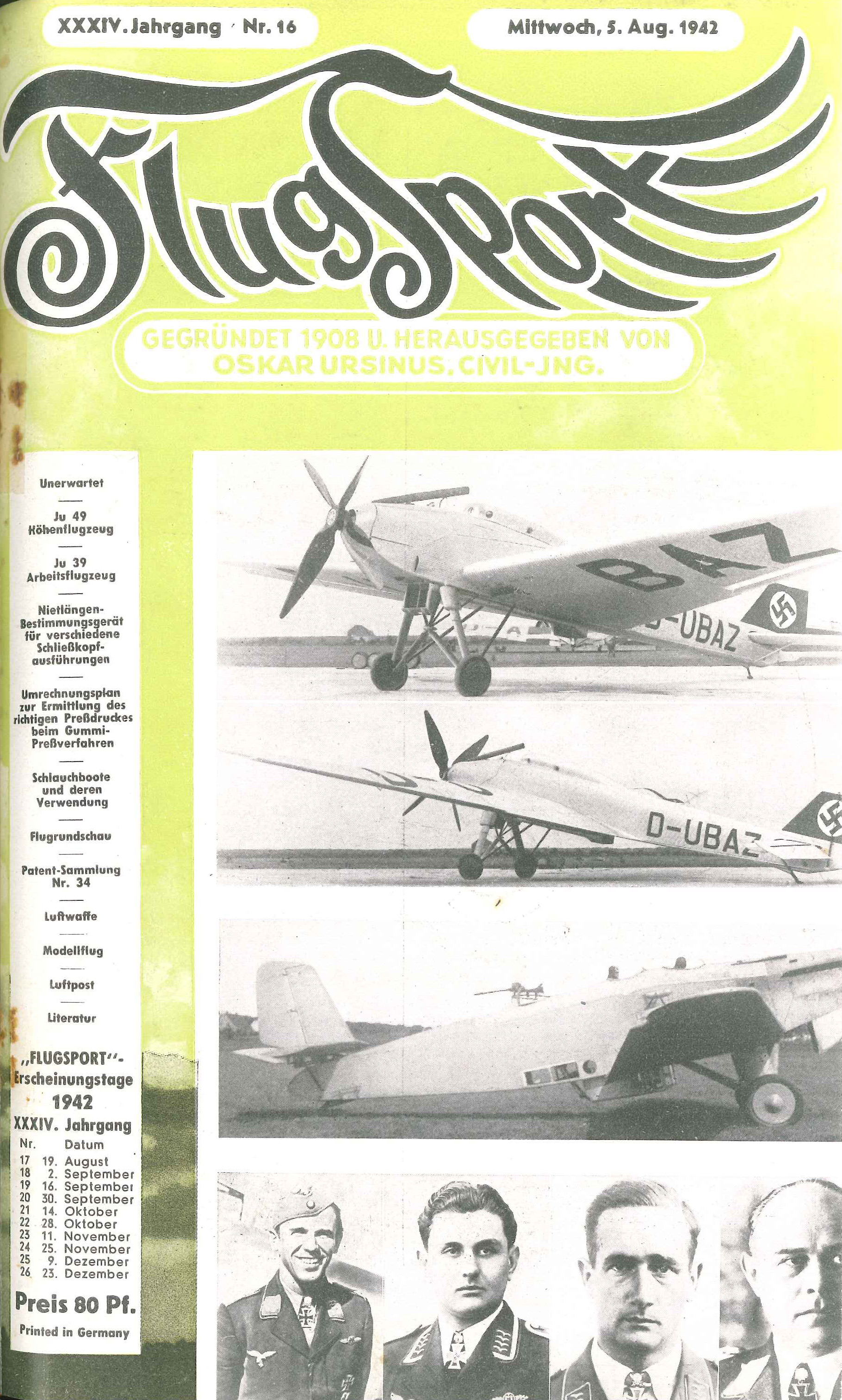 Flugsport 1942 - Heft 16/1942