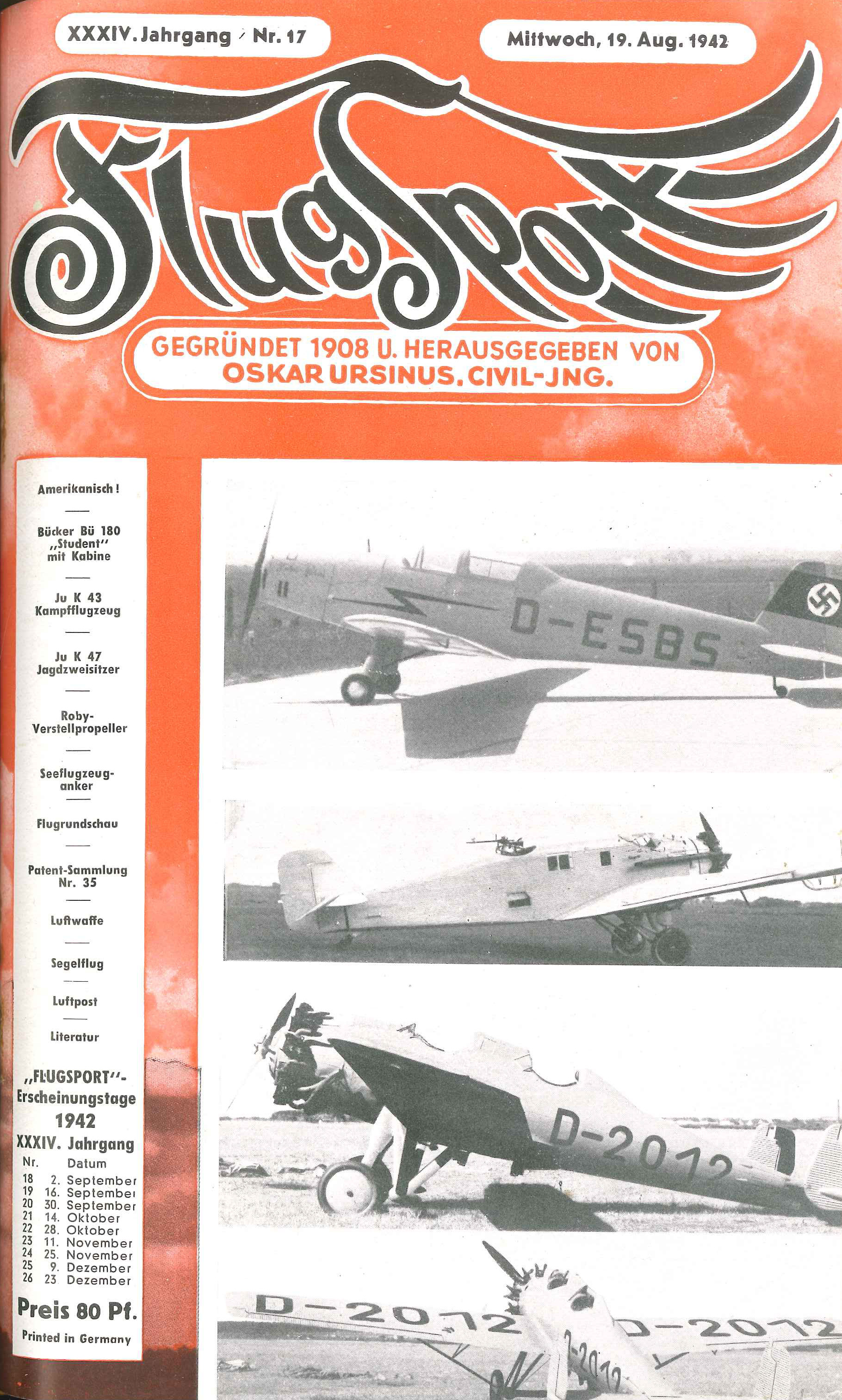 Flugsport 1942 - Heft 17/1942
