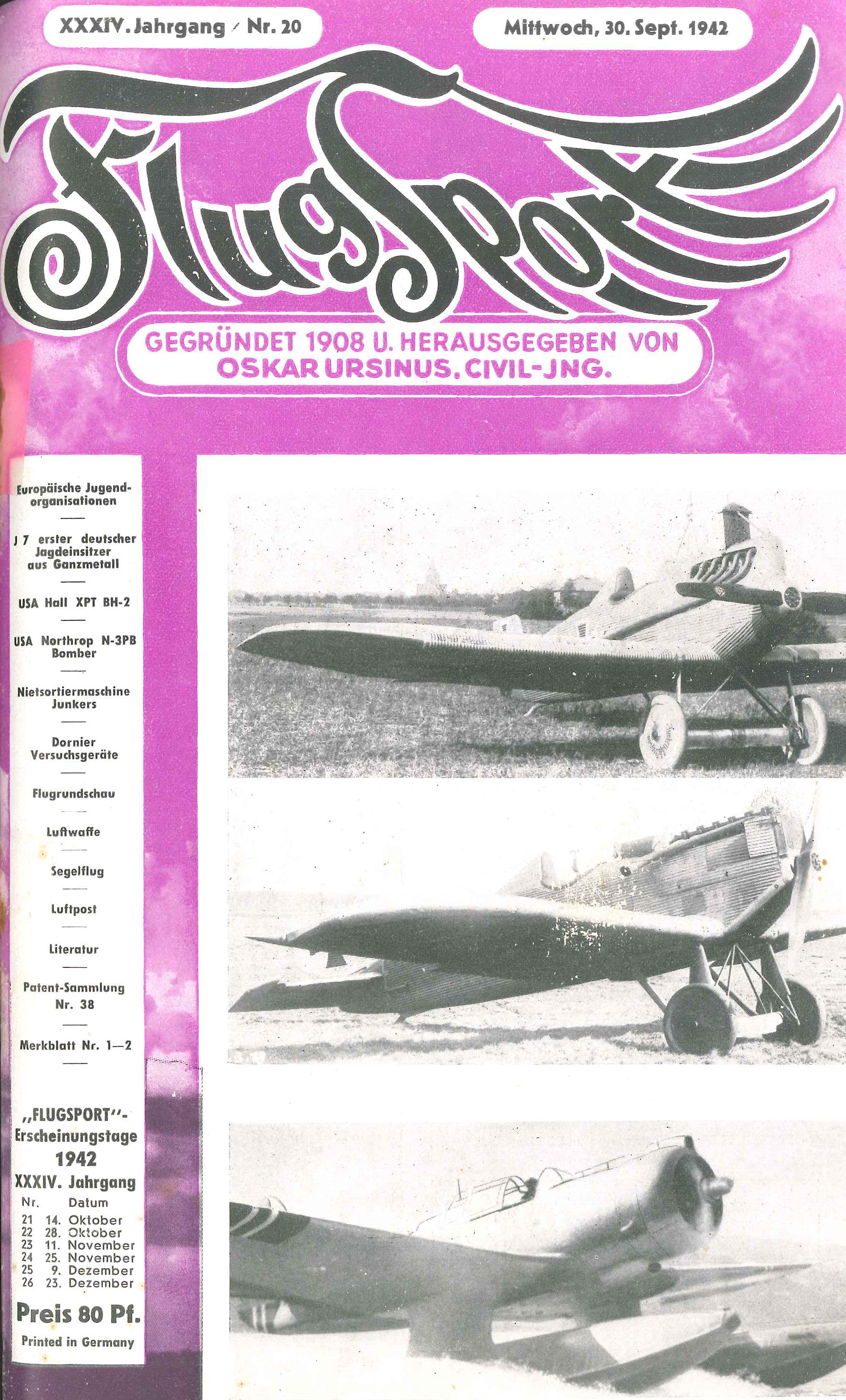 Flugsport 1942 - Heft 20/1942