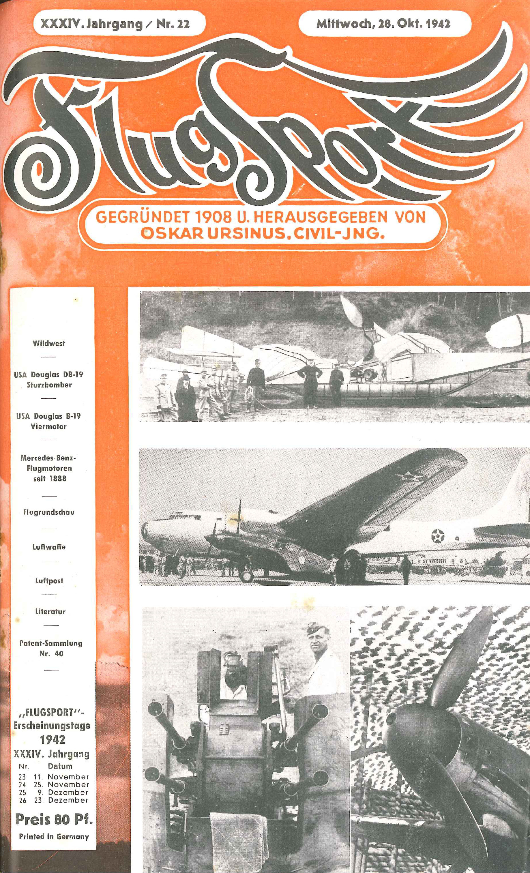 Flugsport 1942 - Heft 22/1942