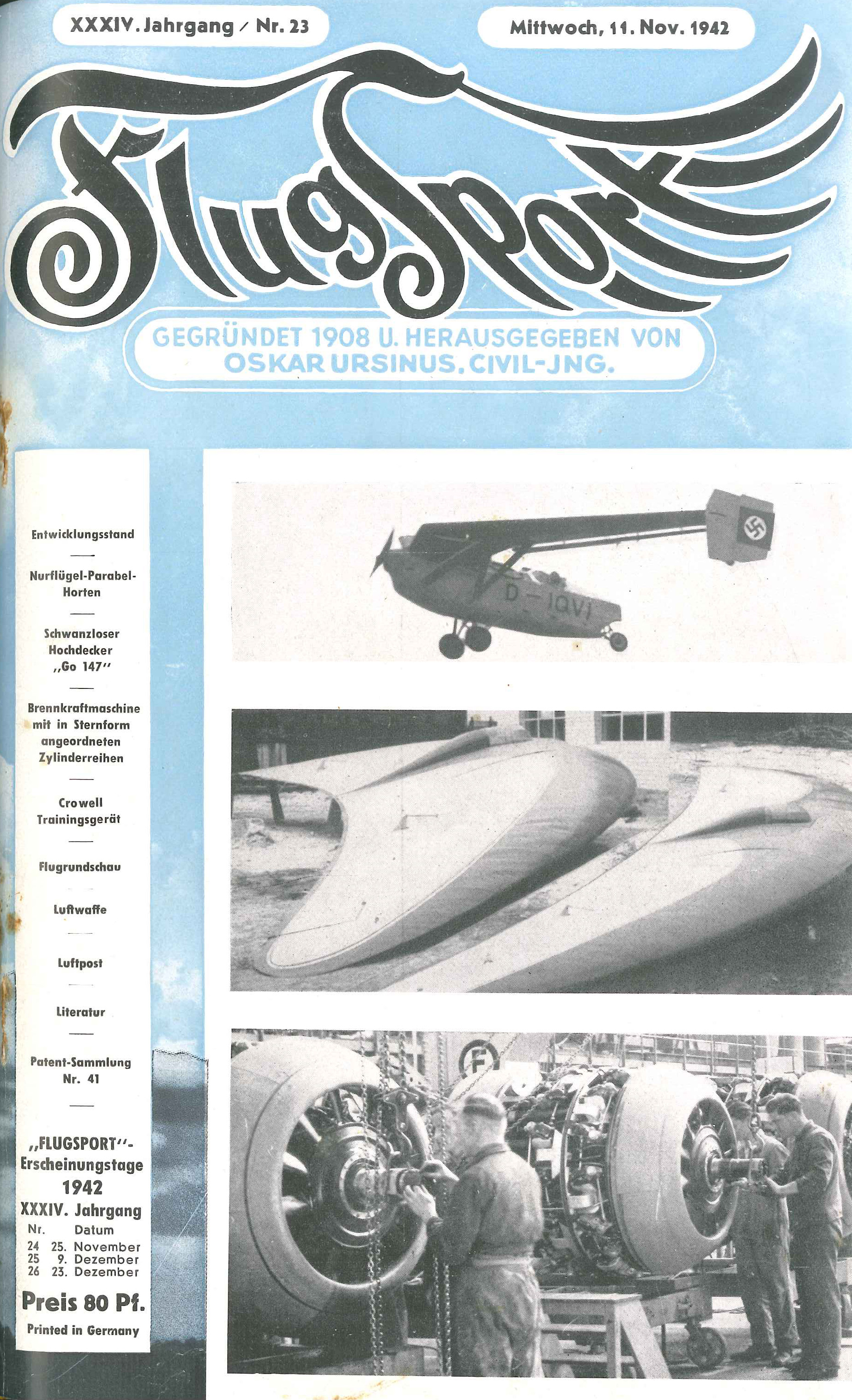 Flugsport 1942 - Heft 23/1942