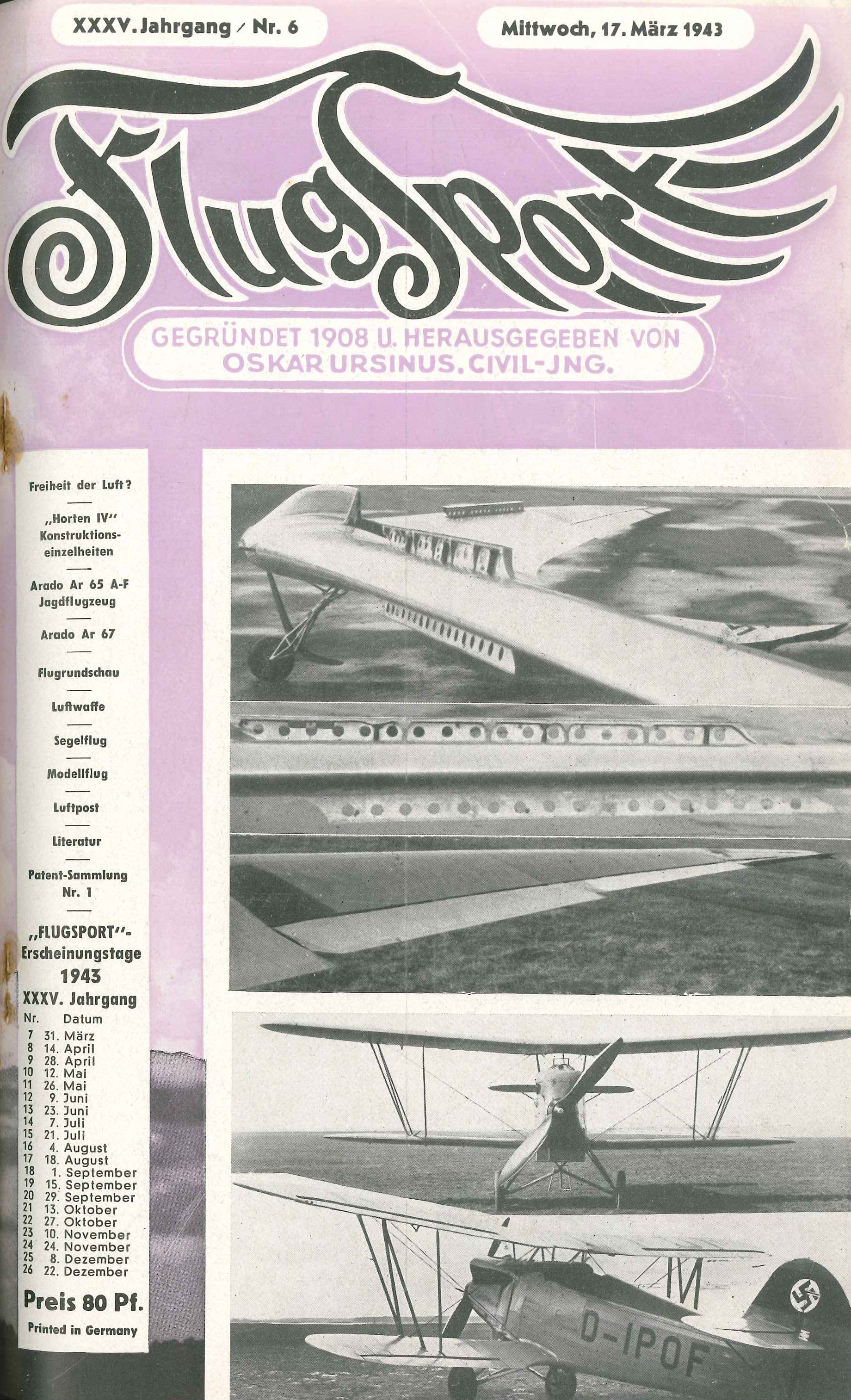 Flugsport 1943 - Heft 6/1943