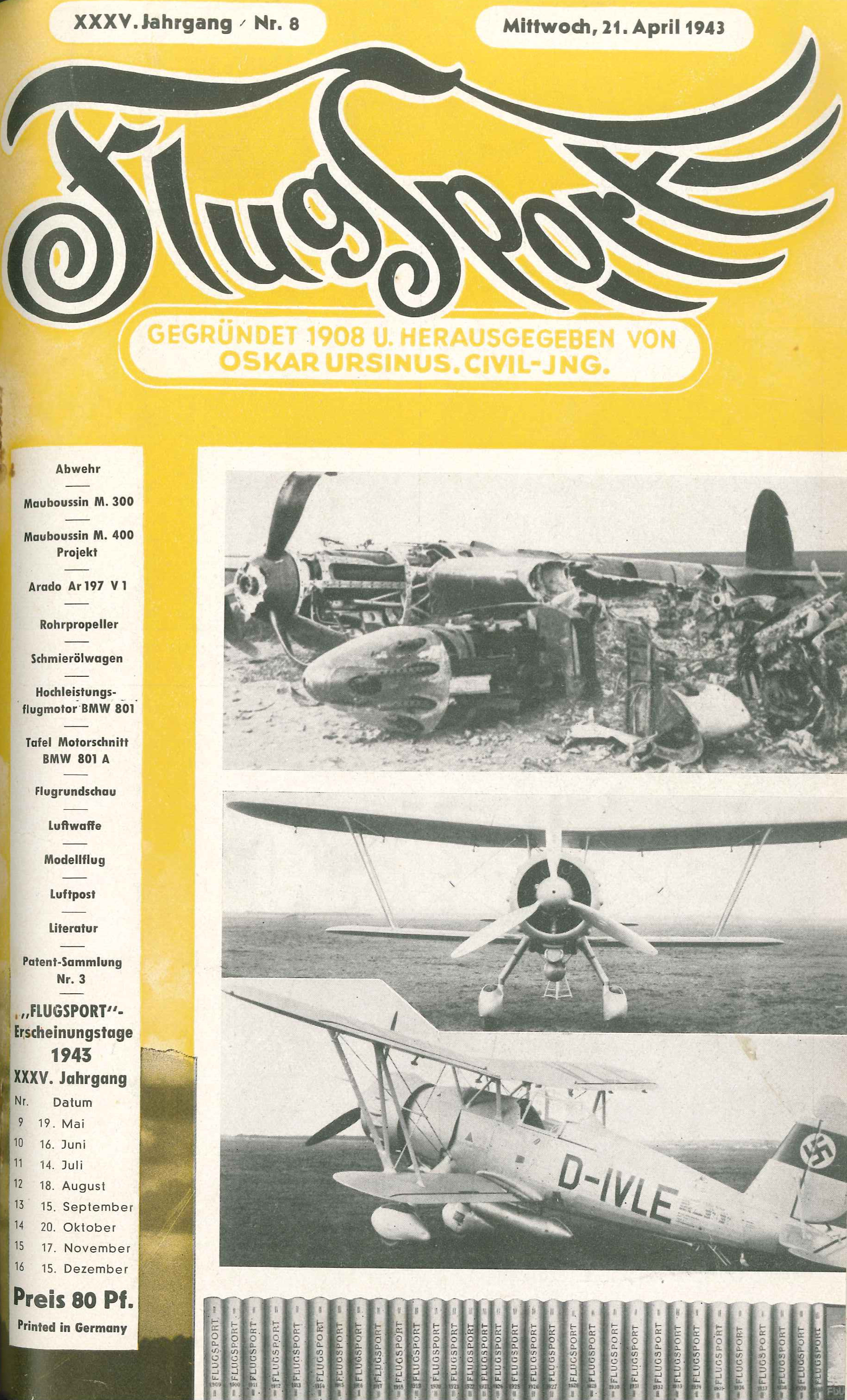 Flugsport 1943 - Heft 8/1943