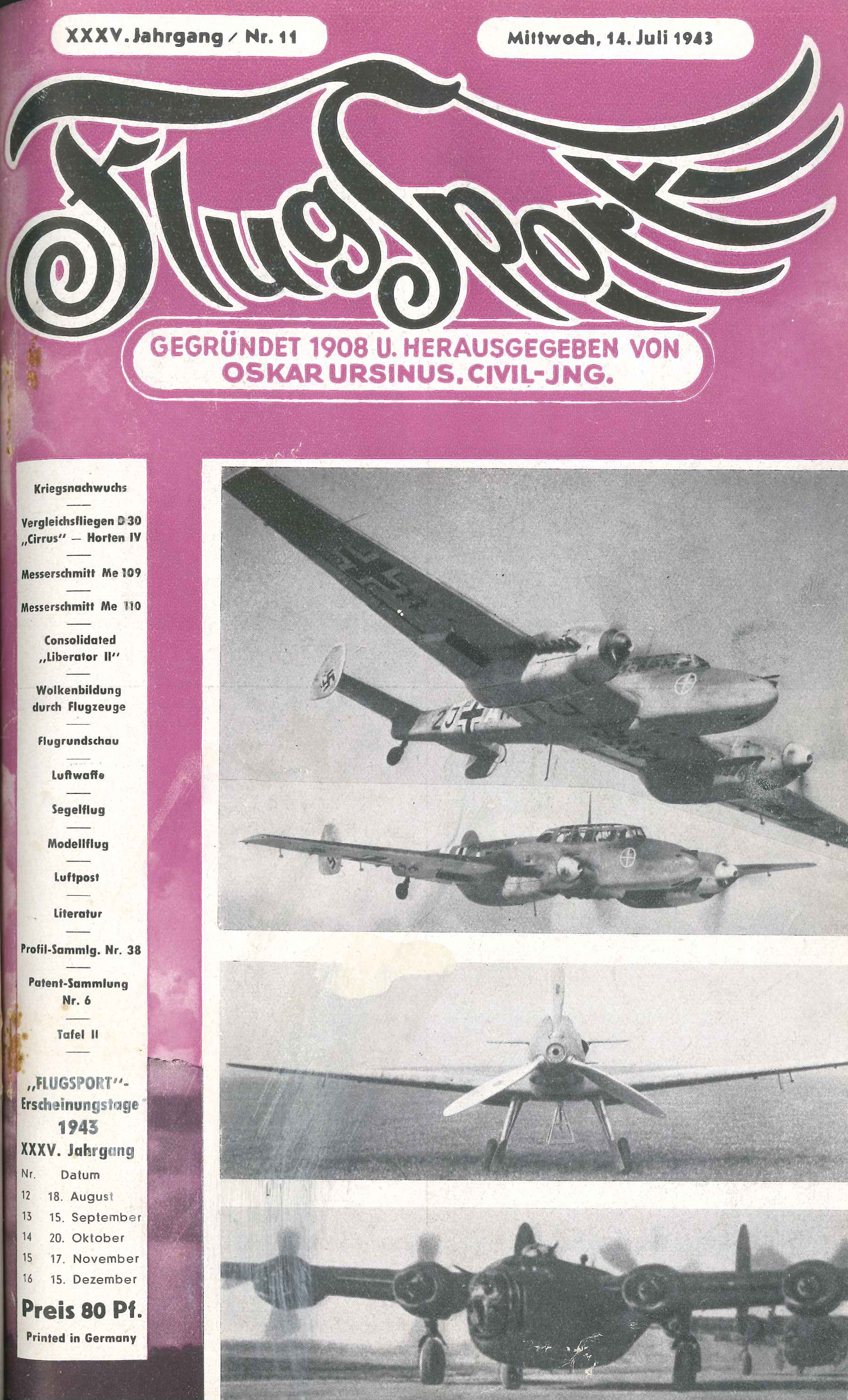 Flugsport 1943 - Heft 11/1943
