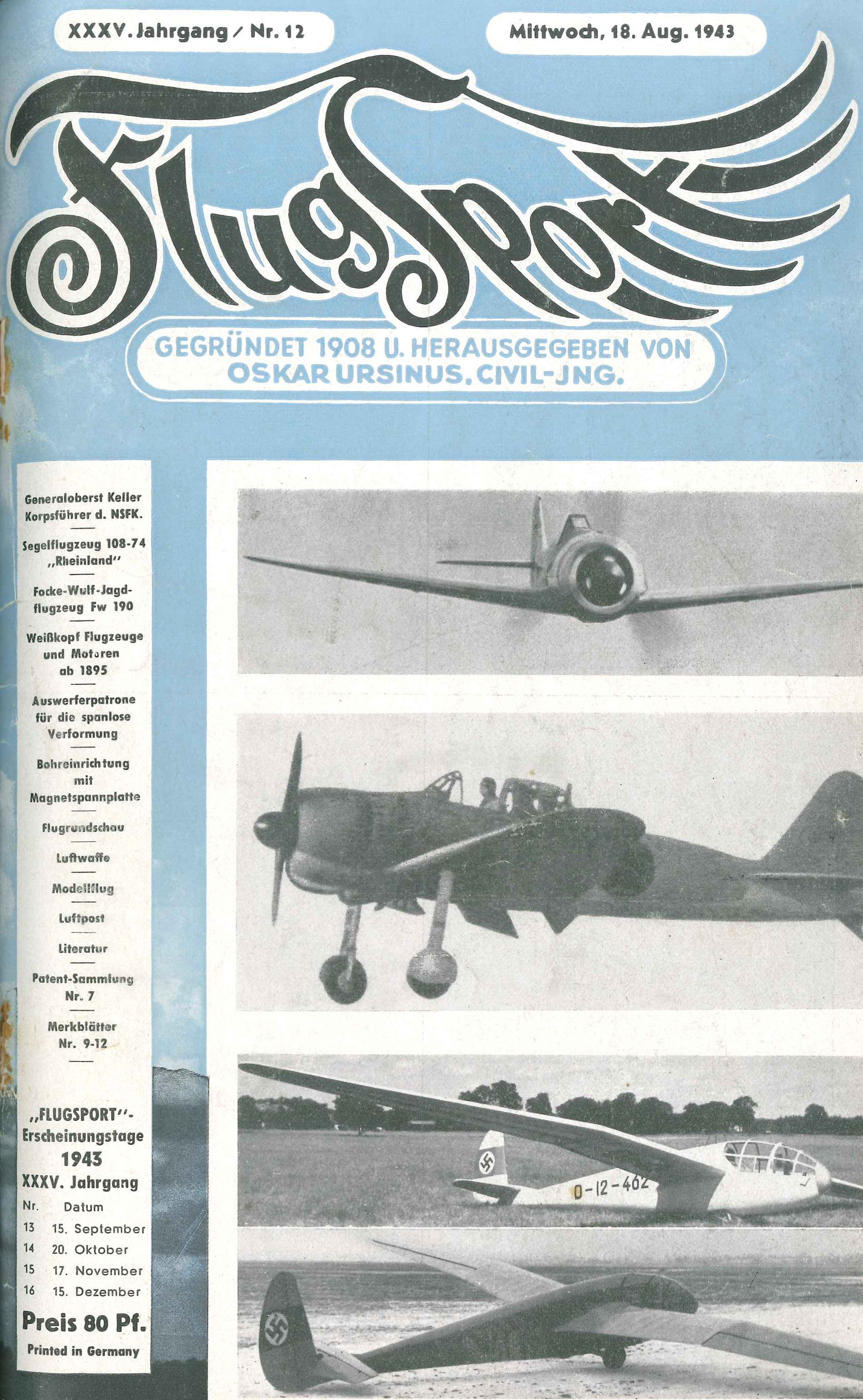 Flugsport 1943 - Heft 12/1943