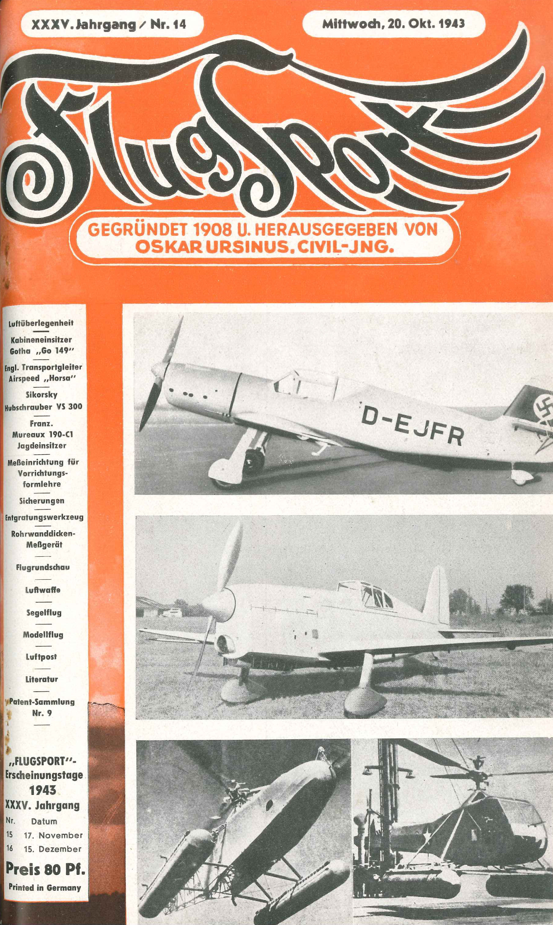 Flugsport 1943 - Heft 14/1943