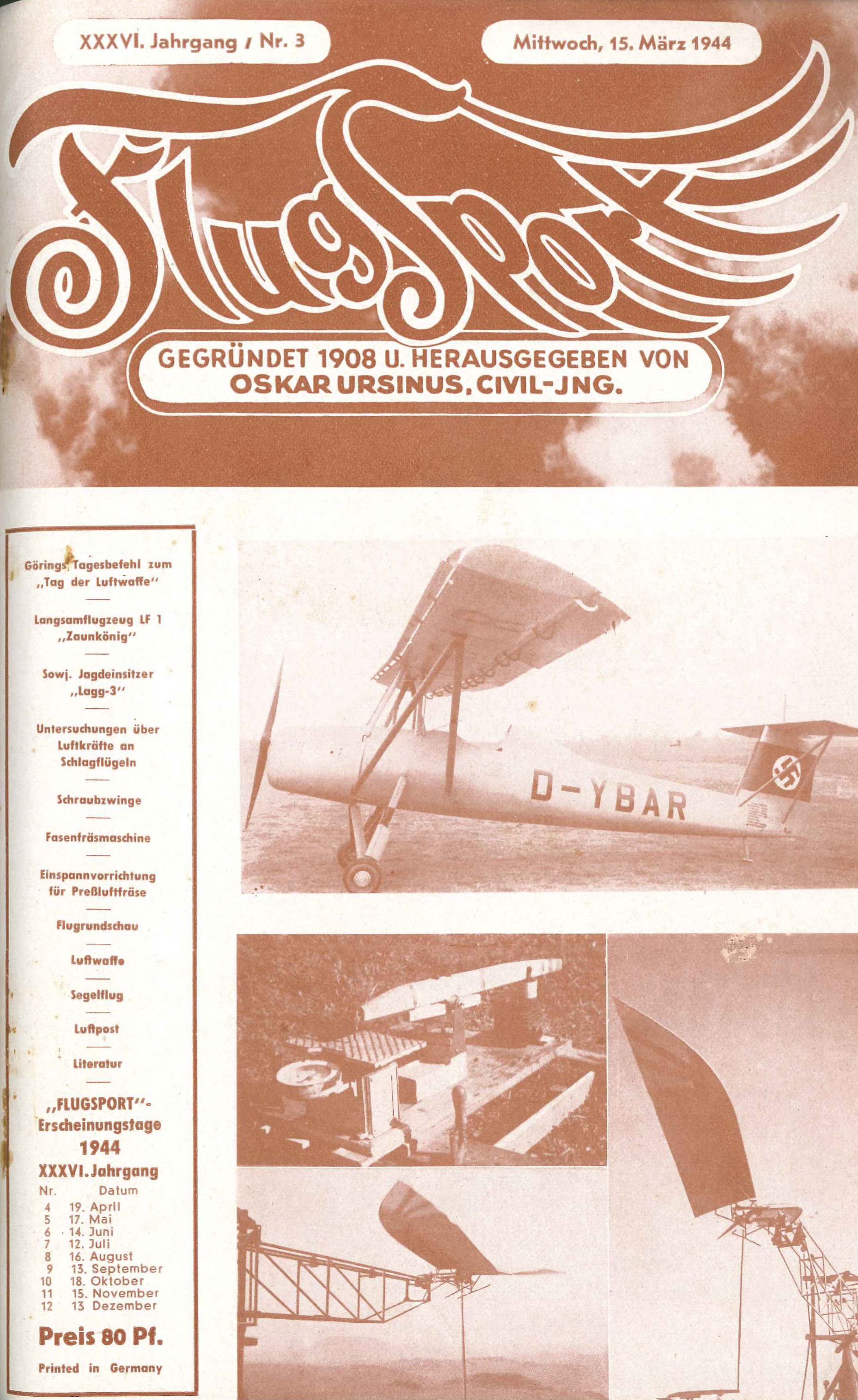 Flugsport 1944 - Heft 3/1944