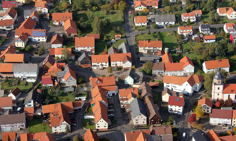 Luftbild von Frischborn, ein Ortsteil von Lauterbach im Vogelsberg