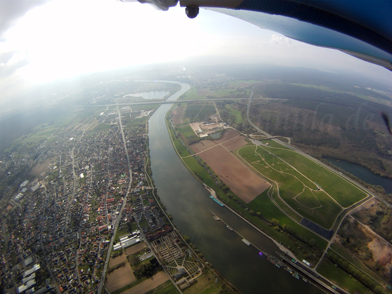 Luftbild von der Stadt Kleinostheim