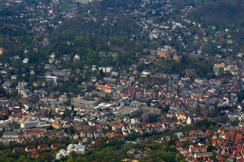 Blick auf den Schloßberg der Universitätsstadt Marburg