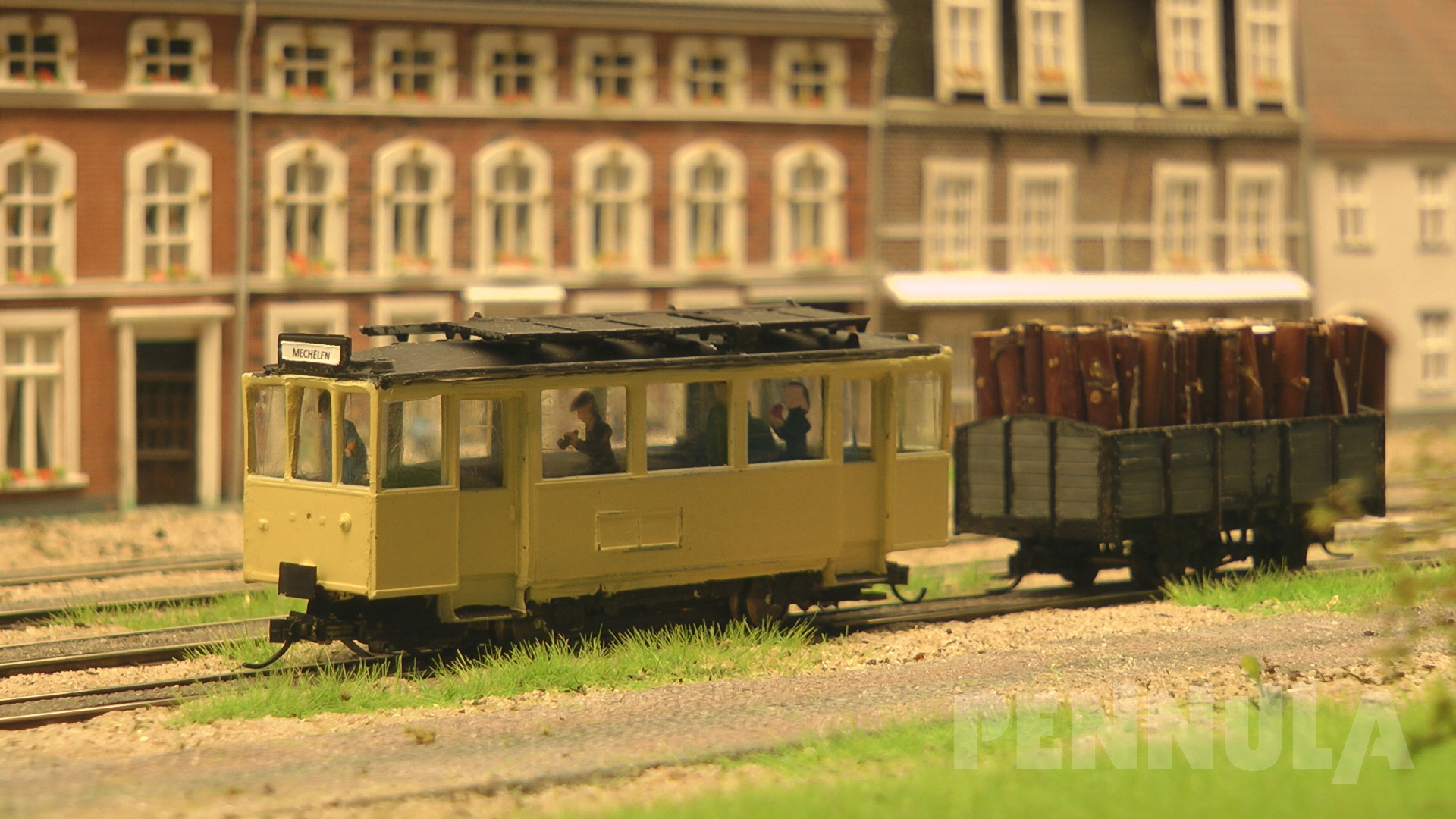 Dampf-Modell-Straßenbahn von Westerlo: Ein Modelleisenbahn-Diorama vom MSC de Kempen