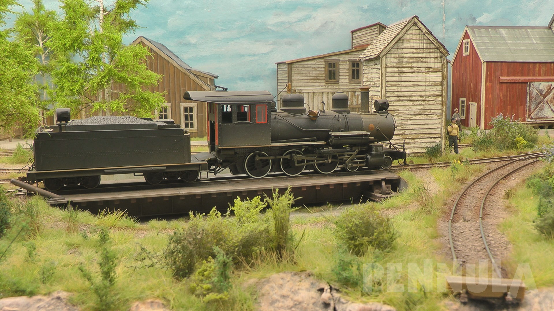 Die alten Dampfloks am Hafen der Cardigan Bay Coastal Railroad - Eine Modellbahn in Spur 0
