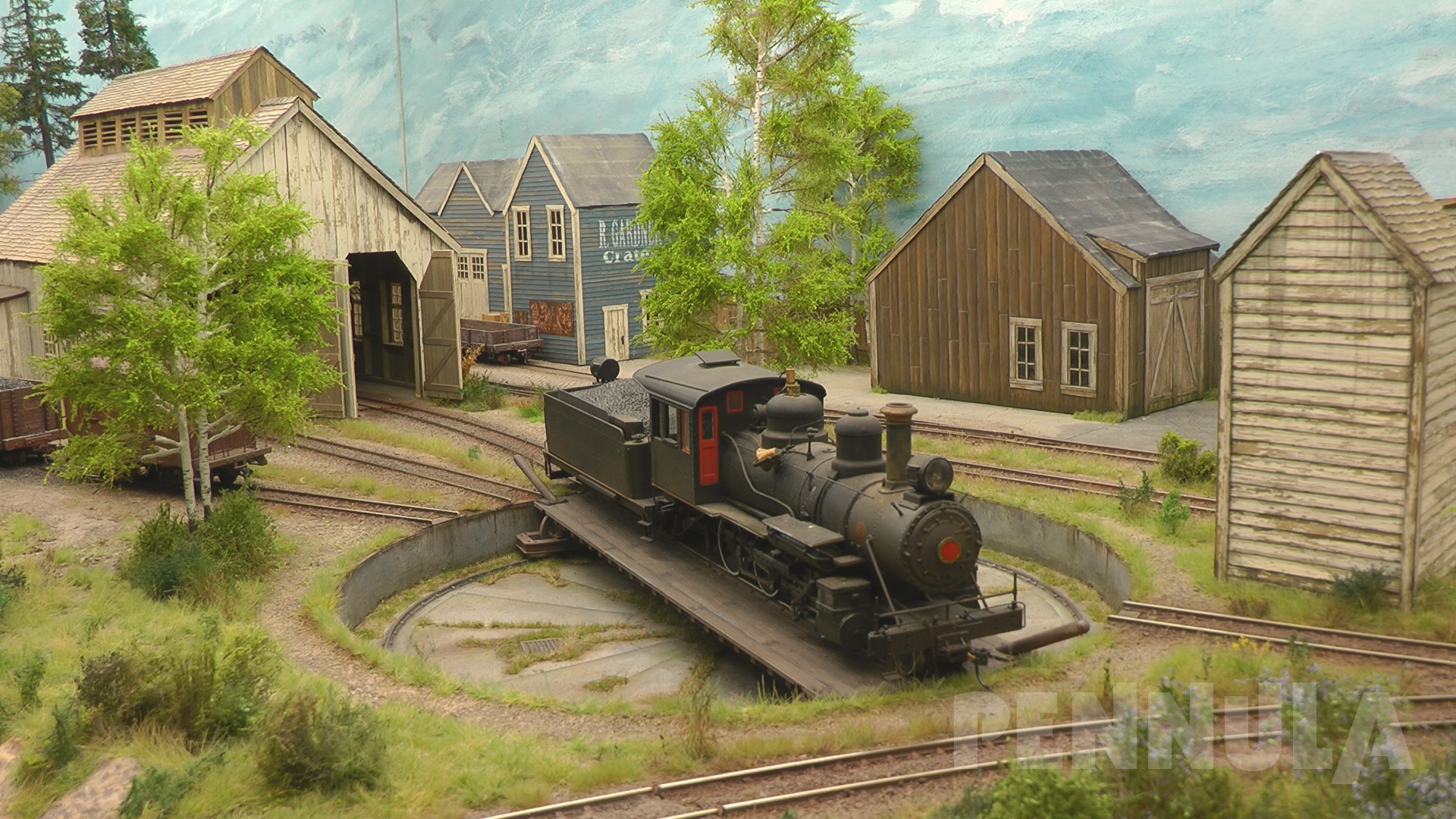 Die alten Dampfloks am Hafen der Cardigan Bay Coastal Railroad - Eine Modellbahn in Spur 0