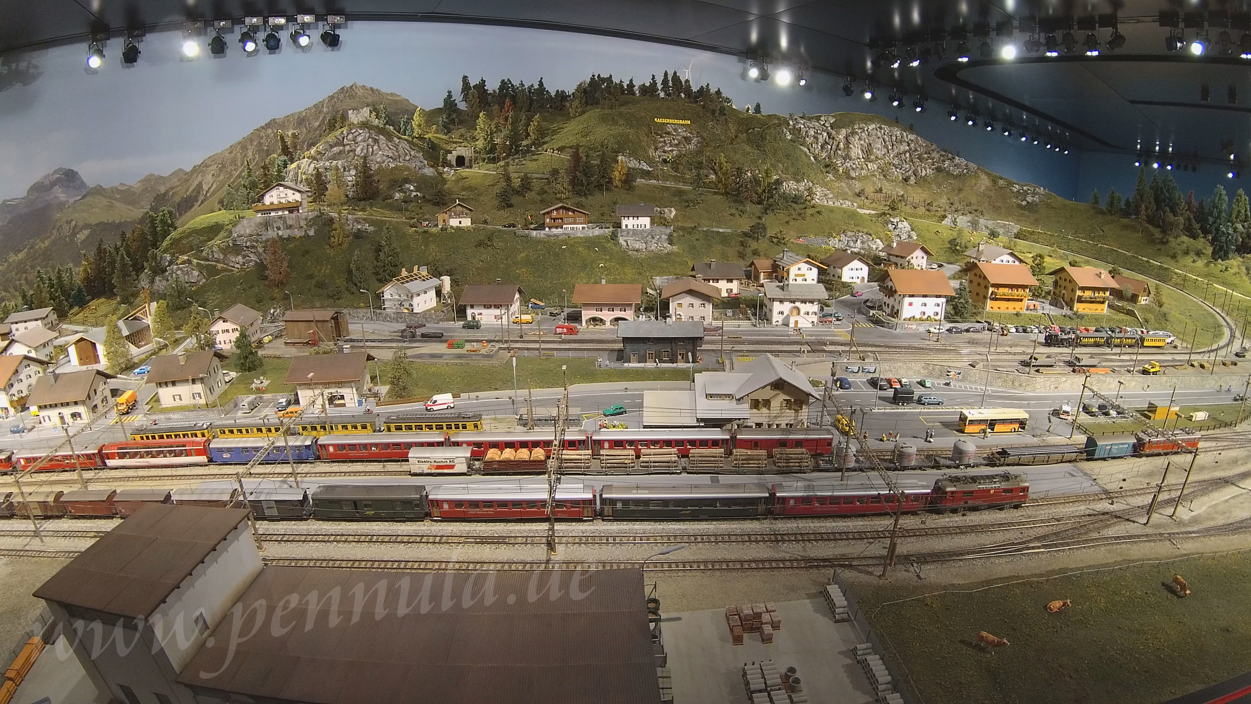 Modelleisenbahn Chemins de fer du Kaeserberg im Panorama