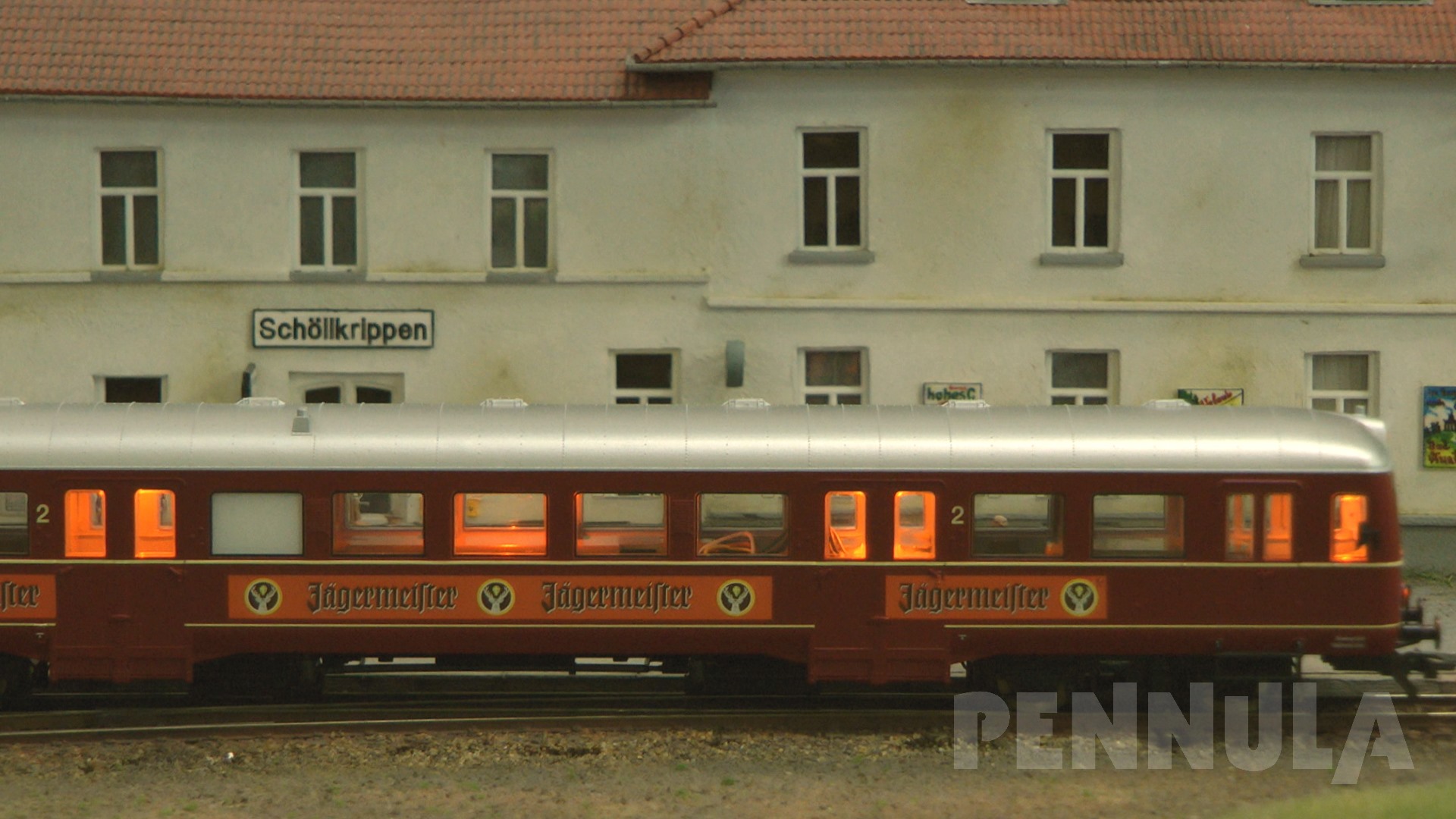 Impressionen der Kahlgrundbahn mit dem BREKINA Triebwagen im Maßstab 1:87