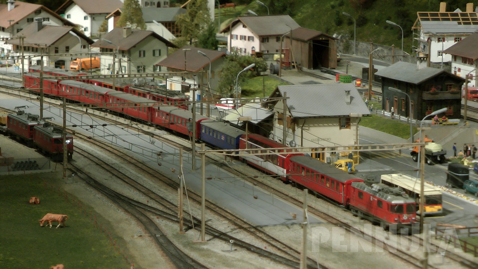 Die wunderschöne Modellbahn Chemins de fer du Kaeserberg in Spur H0 und Spur H0m