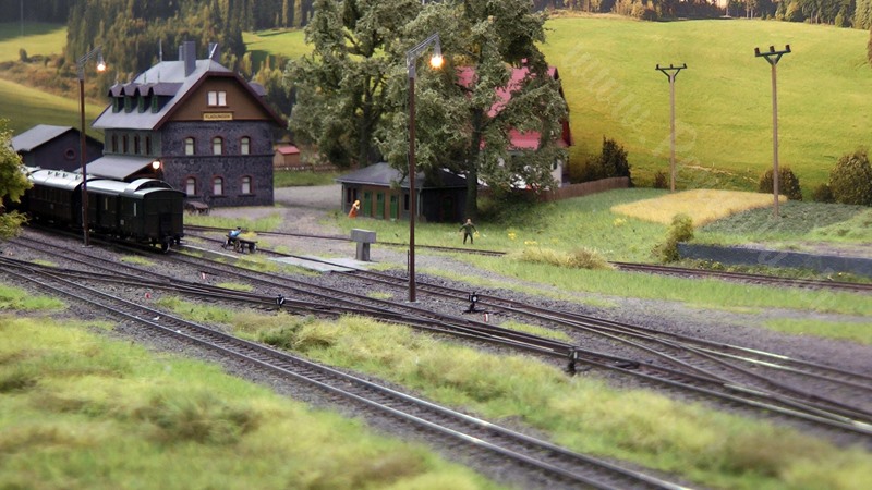 Modellbahn mit Bahnhof Fladungen und Rhön-Zügle vom Modelleisenbahnclub Mittelschmalkalden