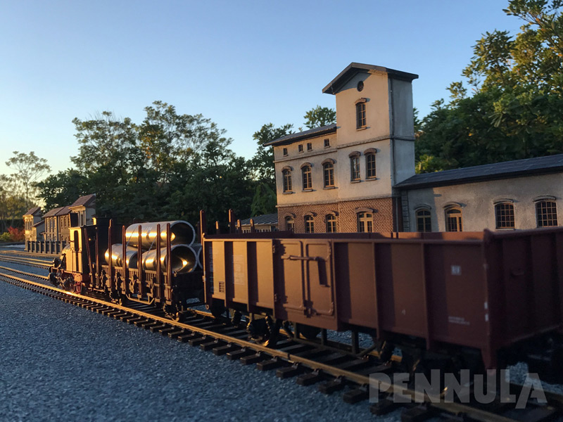 Modelleisenbahn von Märklin in Spur 1 als Gartenbahn mit schönen Dampflokomotiven