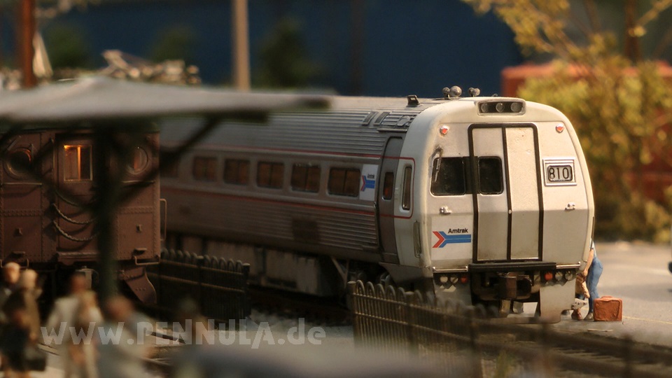 Modelleisenbahn Northeast Corridor mit Amtrak Zügen