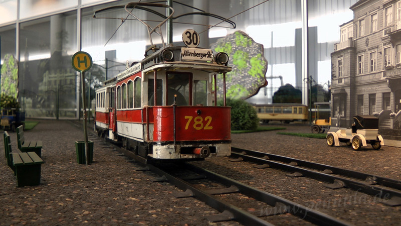 Modelleisenbahn der Straßenbahn in Dresden