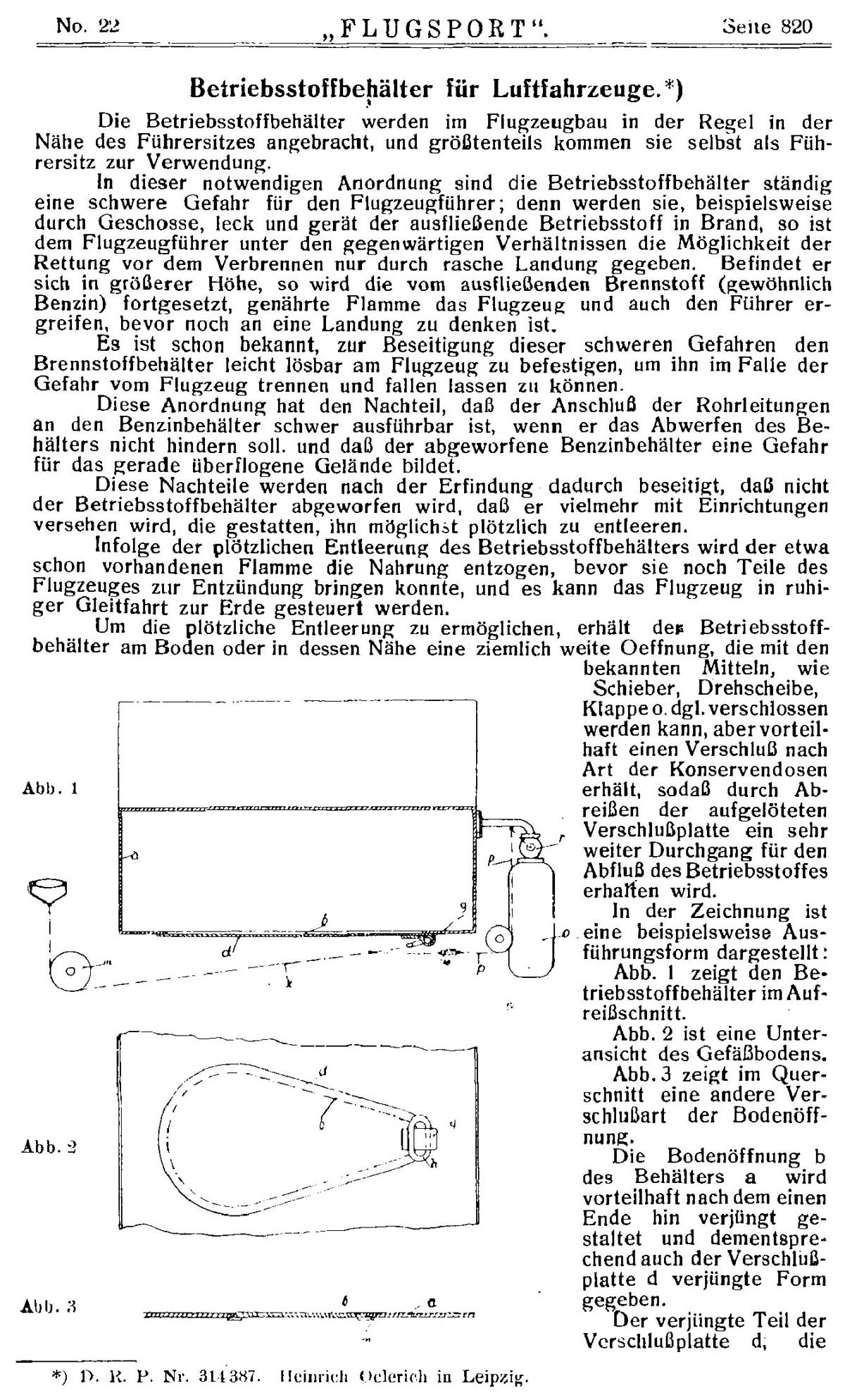 Leseprobe Zeitschrift Flugsport vom 29. Oktober 1919